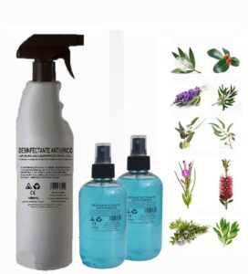 Desinfectante antiviral para textil con 10 aceites esenciales